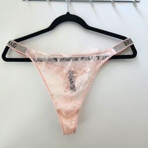 Victoria's Secret Bridal NWT Pink Lace Thong‎ Bridesmaid Crystals